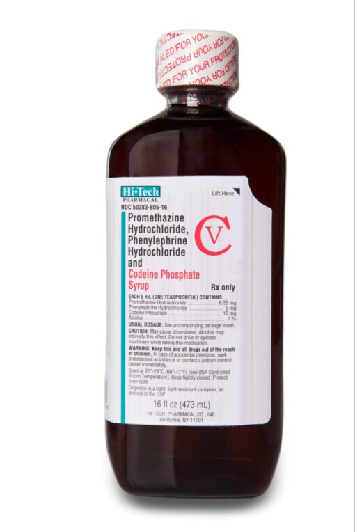 Hi-Tech Promethazine cough syrup for effective relief from cough and cold symptoms.