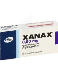 Xanax (Alprazolam) tablets, a prescription medication for anxiety and panic disorders.